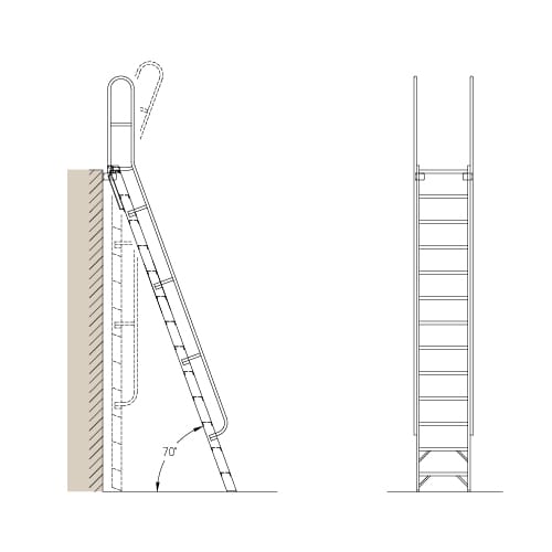 Mezzanine Access: MP70 – 70° Folding Ladder
