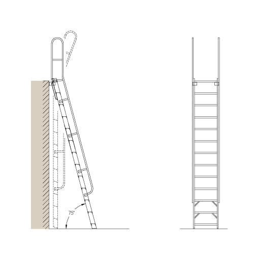Mezzanine Access: MP75 – 75° Folding Ladder
