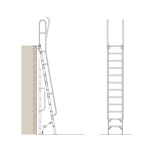 Mezzanine Access: MP80 – 80° Folding Ladder