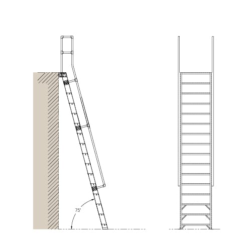 Mezzanine Access: M1000 – 75° Ships Ladder