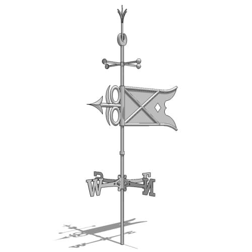 Aluminum Ornamented Banner Weathervane, 32" L x 34" H ( 2629 )