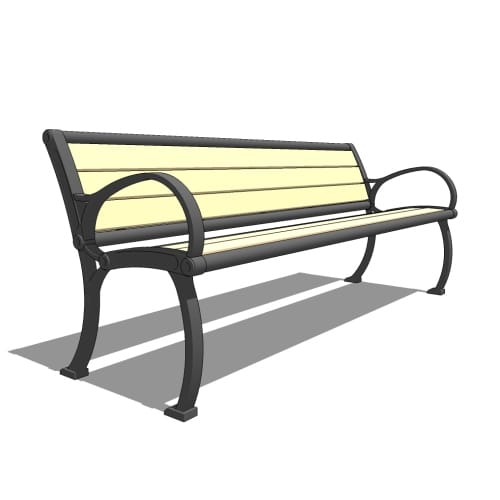 Model CM-324: GreenSites Bench, Recycled Plastic Slats