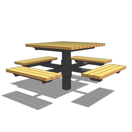 Model CP-4: Homestead Center-Post Table with 4 Seats