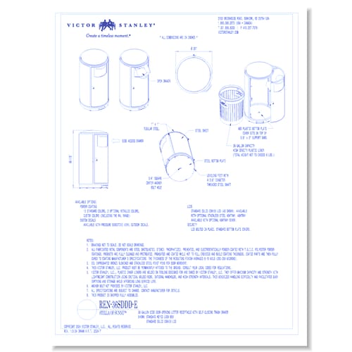 Model REN-36SDDD-E: Ren Side-Door Drawer 36-Gallon Side Door Opening, Convex Lid, Keyed Lock Box