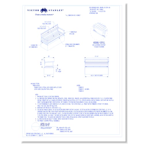 Model STE-50-F: 4' Length, Steel Slats, Top of Wall Mount
