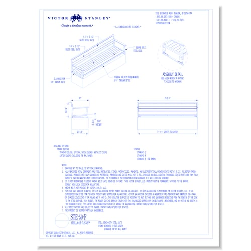 Model STE-50-F: 6' Length, Steel Slats, Top of Wall Mount