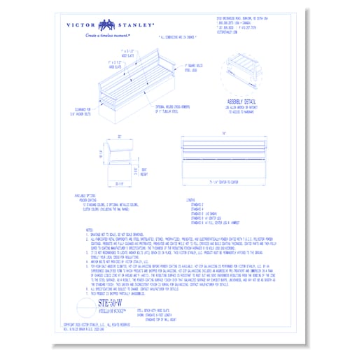 Model STE-50-W: 6' Length, Wood Slats, Top of Wall Mount