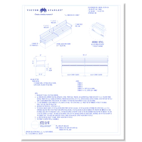 Model STE-50-W: 8' Length, Wood Slats, Top of Wall Mount