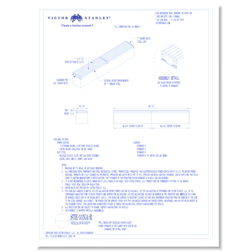 Model STE-53NA-R: 8' Length, Recycled Plastic Slats, Armless, Top of Wall Mount