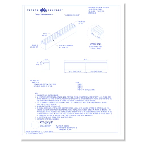 Model STE-53NA-W: 8' Length, Wood Slats, Armless, Top of Wall Mount