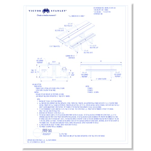 Model FWF-565: 8' (2.4m) Length, Surface Mount, ADA Compliant Configuration