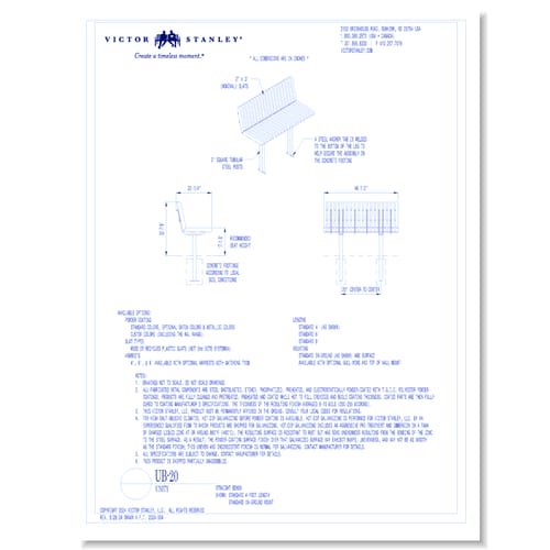 Model UB-20: 4’ Length, In-ground Mount