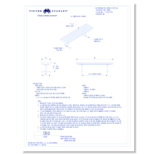 Model UB-23: 6’ Length, Surface Mount