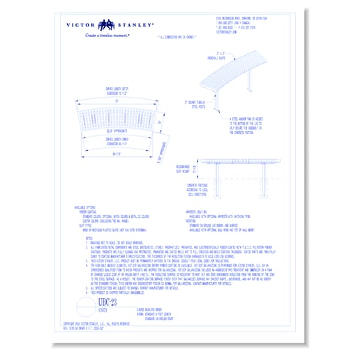 Model UBC-23 Backless: 6’ Length, In-ground Mount