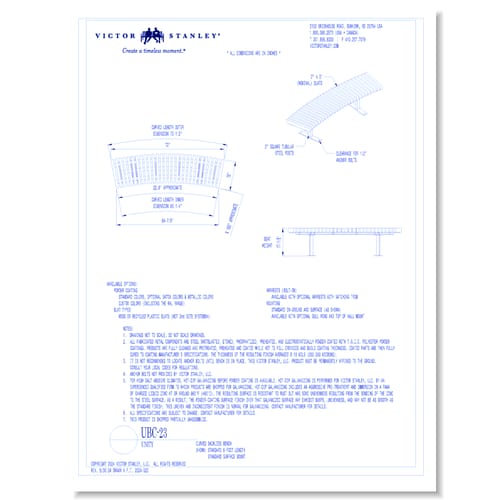 Model UBC-23 Backless: 6’ Length, Surface Mount
