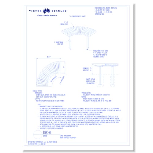 Model UBC-93 Backless: In-ground Mount