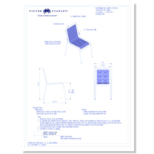 Model SEU20NAP-E: Perforated, Armless, Freestanding with Glides