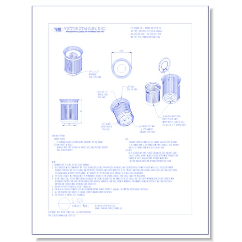 Model S-424: Ironsites® Litter Receptacle, 36 gal (136 L)
