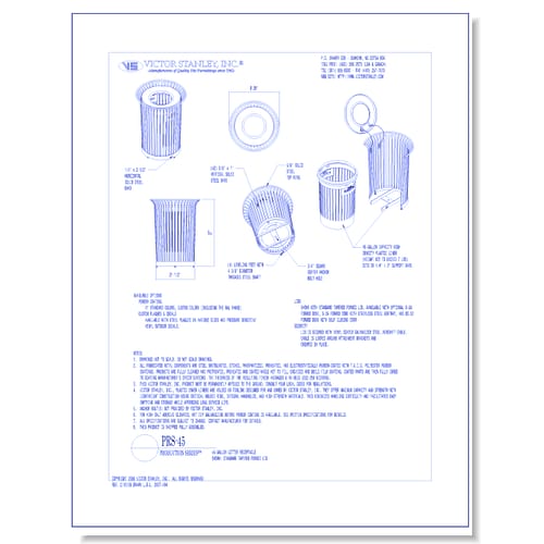 Model PRS-45: Production Litter Receptacle, 45 gal (170 L)