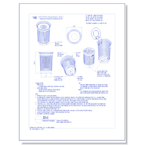 Model RB-45: Steelsites™ RB Litter Receptacle, 45 gal (170 L)