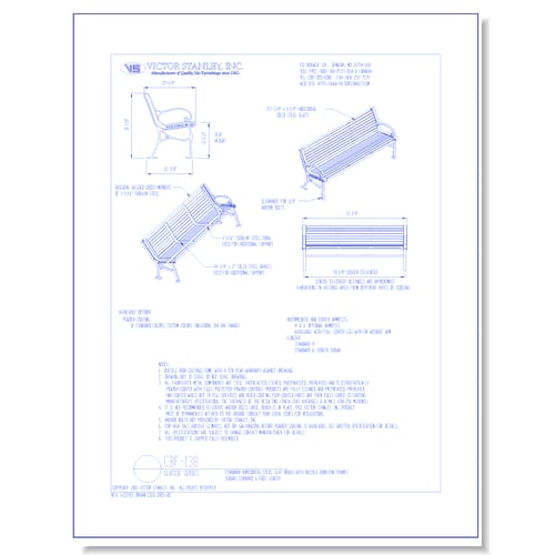 Model CBF-138: Classic Bench, Horizontal Steel Slats