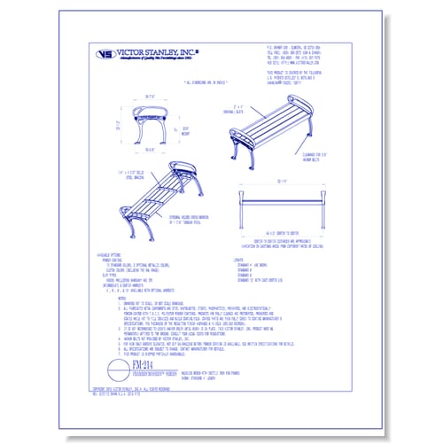 Model FM-214: Framers Modern™ Backless Bench, Wood or Recycled Slats
