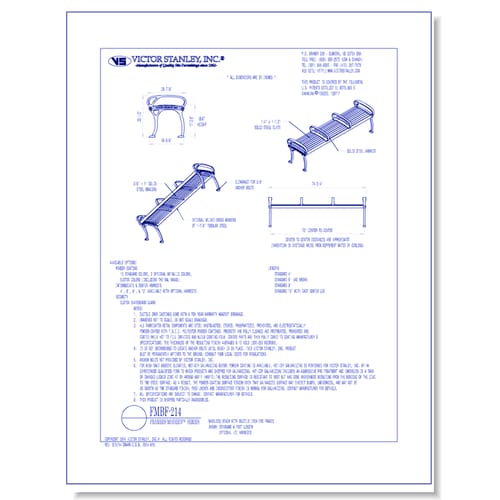 Model FMBF-214: Framers Modern™ Bench, Horizontal Steel Slats