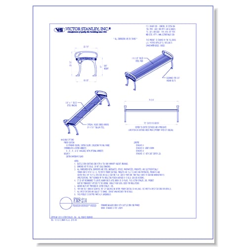 Model FMS-214: Framers Modern™ Backless Bench, Steel Rod Seating