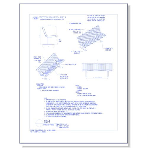 Model NRB-6: Steelsites™ Straight Bench
