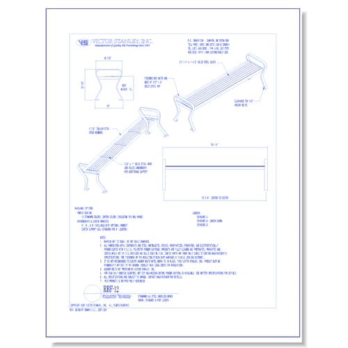 Model RBF-12: Steelsites™ RB Backless Bench