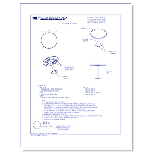 Model RPCT-36: Steelsites™ Table (914 mm) round café table.