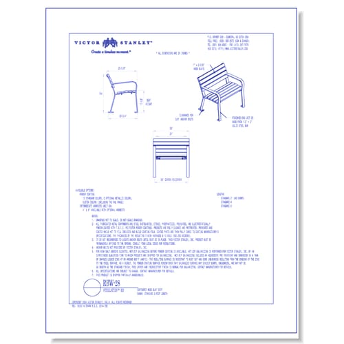 Model RBW-28: Steelsites™ RB Bench, Wood Slats
