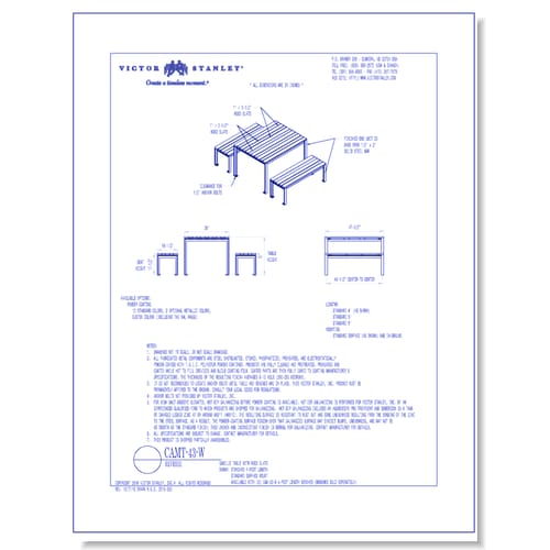 Model CAMT-43: Camille Table 4 x 3 ft (1.2 x .91m)