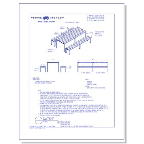 Model CAMT-83: Camille Table 8 x 3 ft (2.4 x .91m)