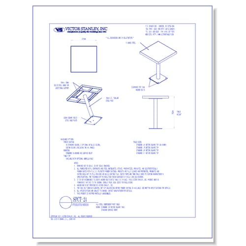 Model SPCT-24: Steelsites™ Table (610 mm) square café table