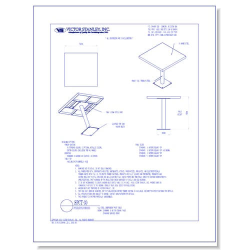   Model SPCT-30: Steelsites™ Table (762 mm) square café table