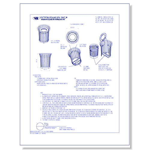 Model T-24: Streetsites™ Litter Receptacle, 24 gal (90 L)