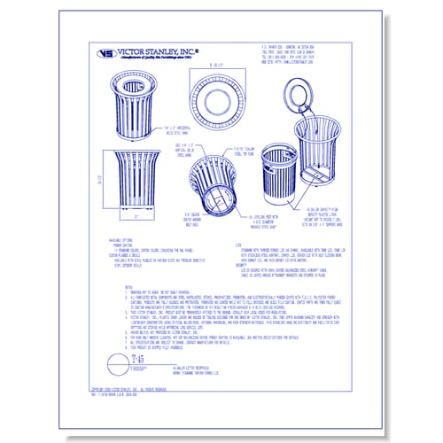 Model T-45: Streetsites™ Litter Receptacle, 45 gal (170 L)