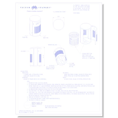 Model REN-36SA-P: Perenne Side-Door Litter Receptacle 
