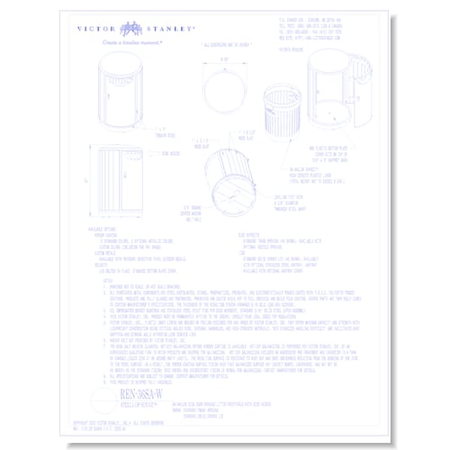Model REN-36SA-W: Stella of Sunne™ Side-Door Litter Receptacle, 36 gal (136 L)