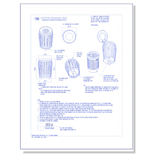 Model DYN-45: Dynasty Litter Receptacle, 45 gal (170 L)