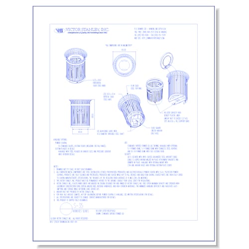 Model S-35: Ironsites® Litter Receptacle, 24 gal (90 L)