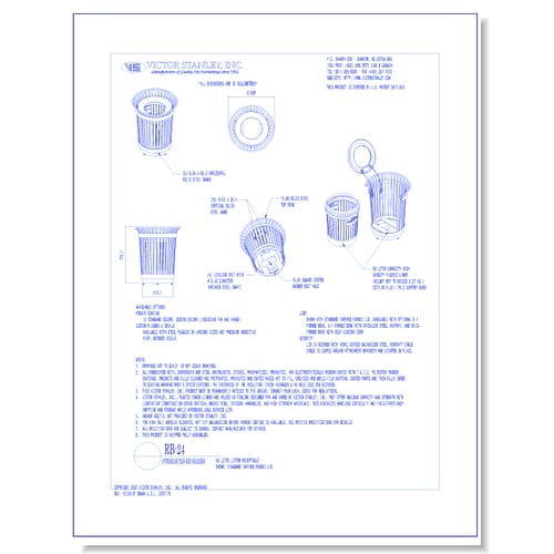 Model RB-24: Steelsites™ RB Litter Receptacle, 24 gal (90 L)