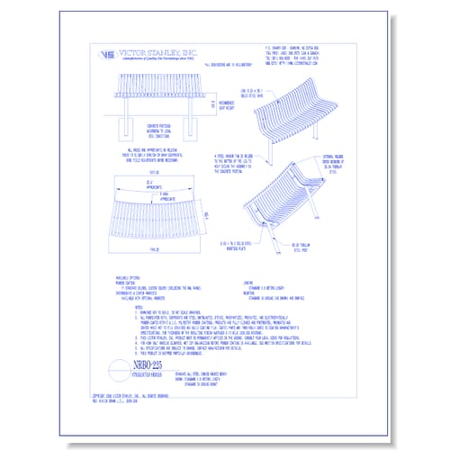 Model NRBO-225: Steelsites™ Outside-Facing Curved Bench