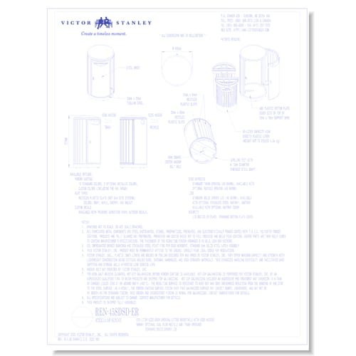 Model REN-45SDSD-ER: Stella of Sunne™ Side-Door Litter Receptacle, Dual-Flow Recycle and Trash Openings, 45 gal (170 L)