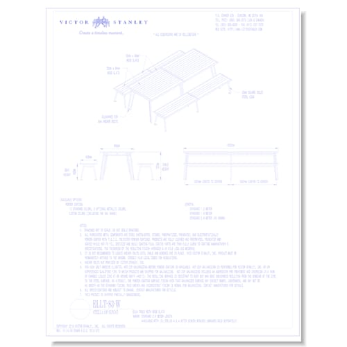 Model ELLT-83-W: Ella Table with Wood Slats - 8ft
