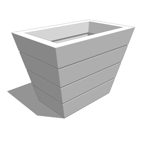 Madera Fiberglass Tapered Rectangular Planter