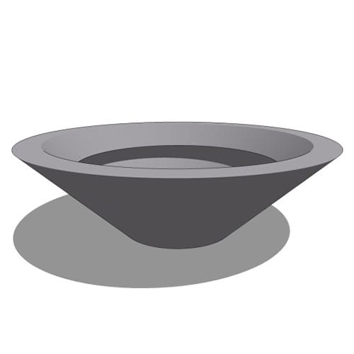 Akio Fiberglass Low Bowl Planter