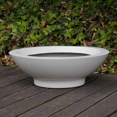 Lunetta Fiberglass Low Bowl Planter