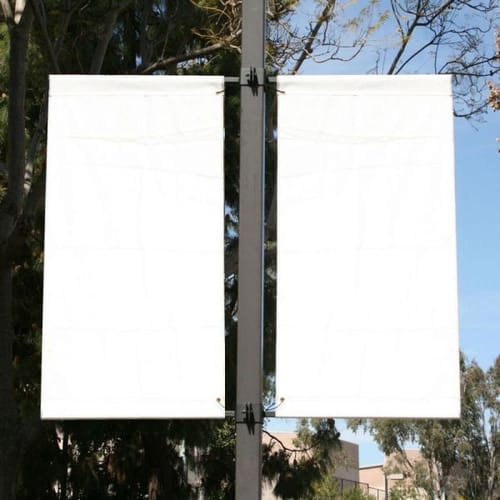 Two-Way Iron Straight Arm Banner Bracket Set - Post Mount